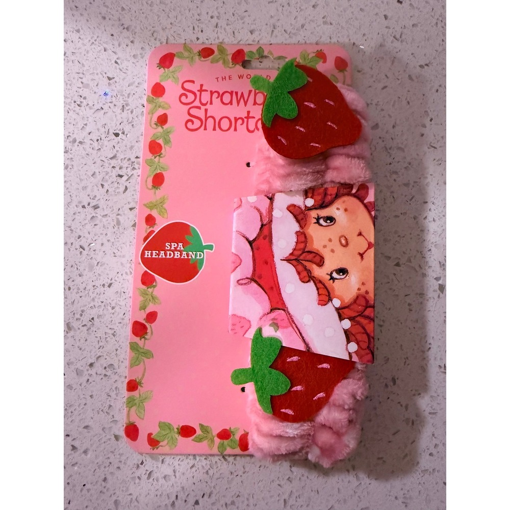 Strawberry Shortcake Spa Headband Pink Fuzzy Plush Hair Band Taste Beauty New